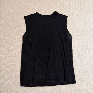 Sleeveless Black Ribbed Top